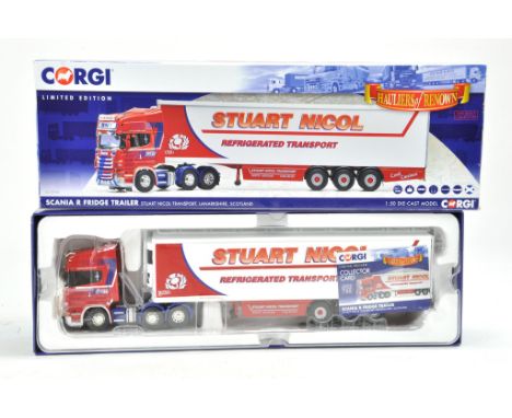 Corgi Diecast Model Truck issue comprising No. CC13750 Scania R Fridge Trailer in the livery of Stuart Nicol. Appears to be c