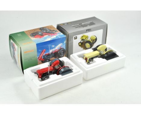 Universal Hobbies 1/16 Tractor duo comprising Massey Ferguson issues. Would benefit from a clean, plus some minor restoration