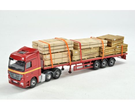 Corgi Diecast Model Truck issue comprising Scania Mercedes Flatbed Trailer in the livery of John Miller. No mirrors, certific