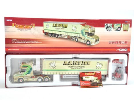 Corgi Diecast Model Truck issue comprising No. CC12823 Scania T Curtainside in livery of AS Taylor. Appears good in box.