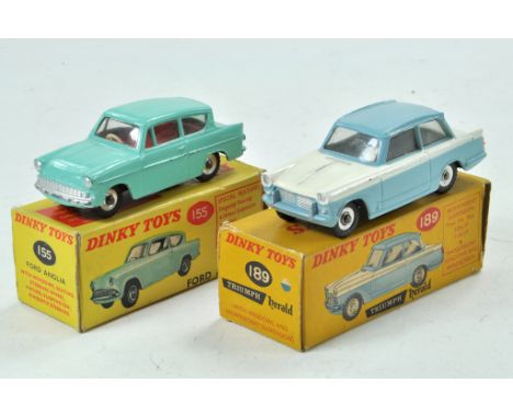 Dinky No. 189 Triumph Herald in Two Tone Blue and White, suggestion of minor touch in, otherwise very good to excellent in ve