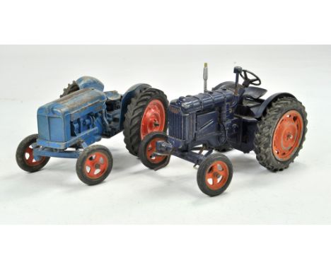Chad Valley Vintage Tractor Duo including Fordson Major and E27N. With wear throughout as shown.