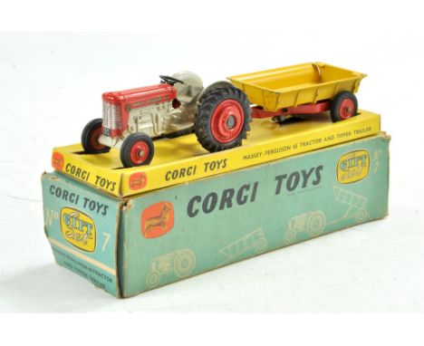 Corgi No. GS7 Gift Set to include Massey Ferguson 65 Tractor and Tipper Trailer. Minor signs of wear, very good to excellent 