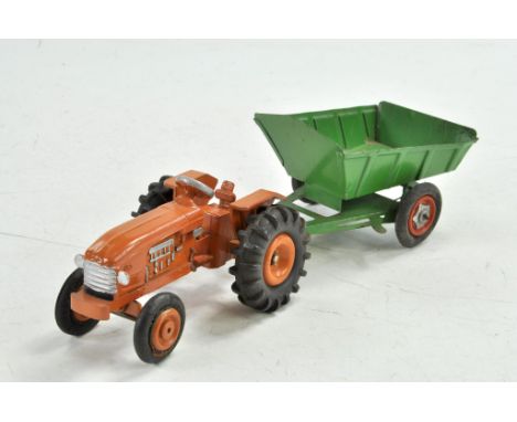 CIJ Vintage Issue Renault Tractor and Green Tinplate Trailer. Appears very good to excellent.
