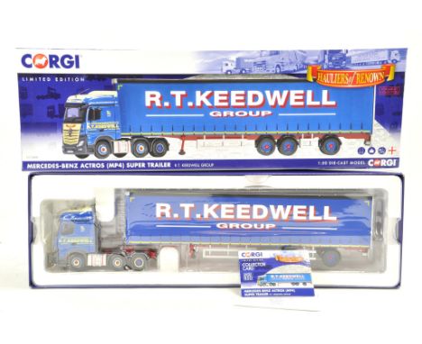 Corgi Diecast Model Truck issue comprising No. CC15808 Mercedes Benz Actros Super Trailer in livery of Keedwell. Appears to b