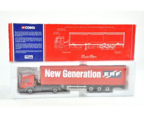 Corgi Diecast Model Truck issue comprising ERF Curtainside in the livery of ERF. Missing Certificate, good in box.