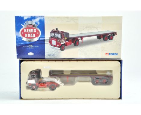 Corgi Diecast Model Truck issue Kings of the Road comprising No. CC12601 Scammell Flatbed Trailer in livery of JR Adams. Exce