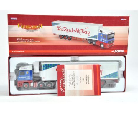 Corgi Diecast Model Truck issue comprising No. CC13818 Mercedes Benz Fridge Trailer in the livery of Real McKay. Appears to b