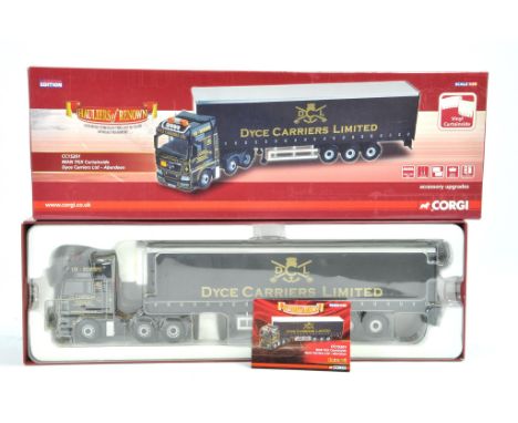 Corgi Diecast Model Truck issue comprising No. CC15201 MAN TGX Curtainside in the livery of Dyce Carriers. Appears to be comp