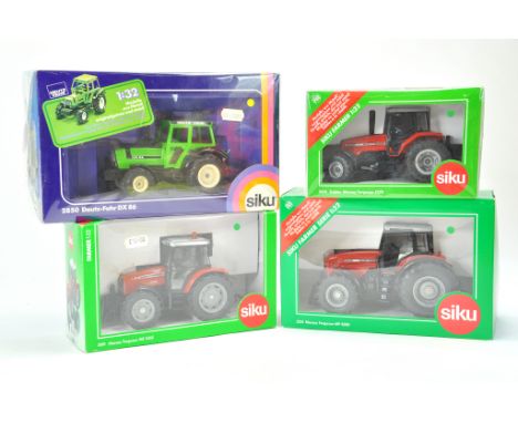 Siku 1/32 Farm issue comprising Massey Ferguson MF 5455, 4270 and 8280 Tractor issues plus Deutz Vintage issue DX86. Excellen
