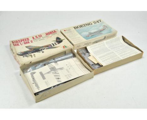 Italeri Vintage Model Kit comprising Horsa British Assault Glider plus Williams Brothers Boeing 247. Complete and Unstarted.