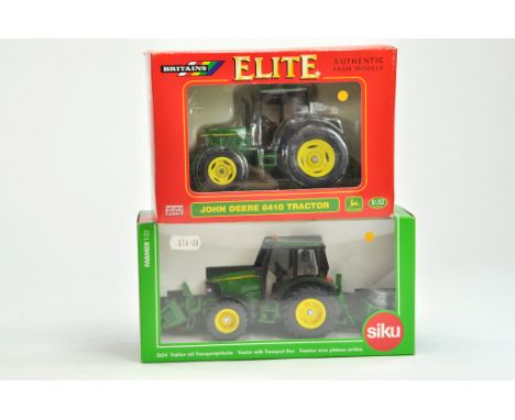 Siku 1/32 Farm issue comprising John Deere 5620 Tractor with Attachments plus Britains Elite John Deere 6410. Excellent, secu