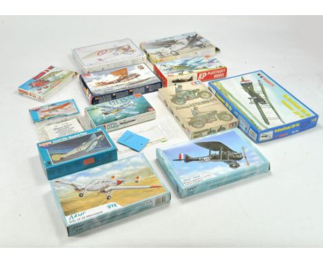 A group of various model kits from different makers. All appear complete and unstarted.