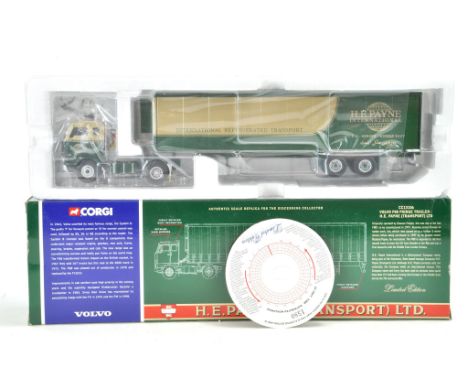 Corgi Diecast Model Truck issue comprising No. CC13106 Volvo F88 Tautliner in the livery of HE Payne. Excellent and complete 