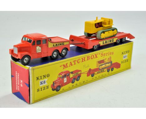 Matchbox Kingsize No. K8 Prime Mover Tractor and Transporter with Caterpillar Crawler Tractor Load. Generally excellent with 