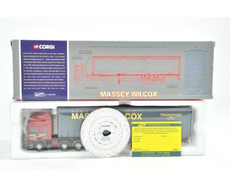Corgi Diecast Model Truck issue comprising No. 75206 ERF Curtainside in the livery of Massey Wilcox. Appears to be complete, 