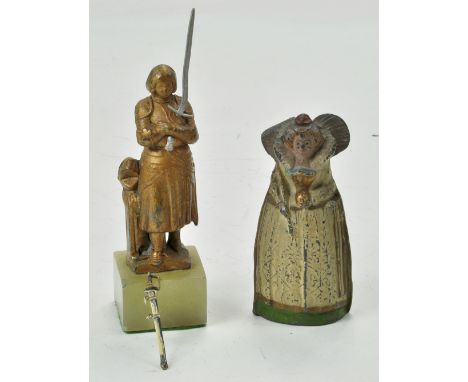 Duo of vintage metal figures comprising Royal Issue? And one other. English. Some wear but look to be scarce finds.