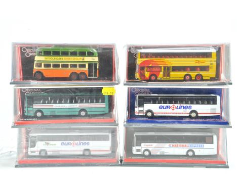 Six Corgi Original Omnibus 1/76 Diecast Bus / Coach issue in various liveries. Excellent in boxes.