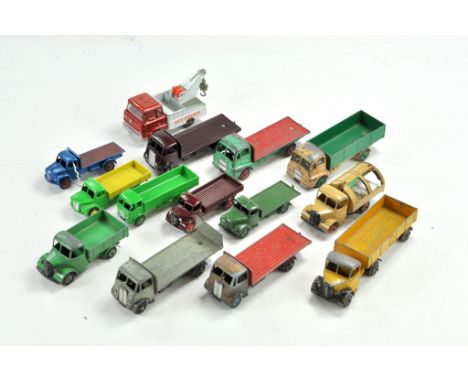 Assorted Dinky Worn and Restored Vintage Commercial Diecast group. Fair to excellent.