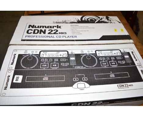 Numark CDN22 Mk. IV, Professional Dual CD players, features dual rack mountable CD players, auto cue, sleep mode, digital out