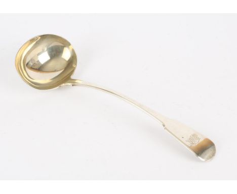 George IV silver fiddle pattern soup ladle, by William Bateman I, London, 1825, 8oz, 264g,
