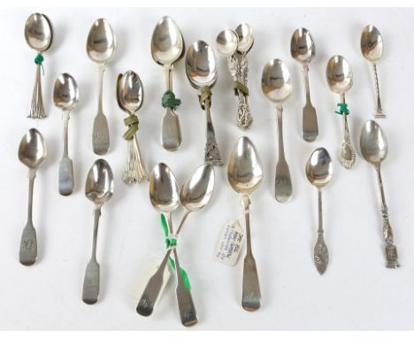 Large quantity of George III and later silver tea and other spoons,  approx thirty 13.7 ozs 428 grams   SILVER COLLECTION OF 