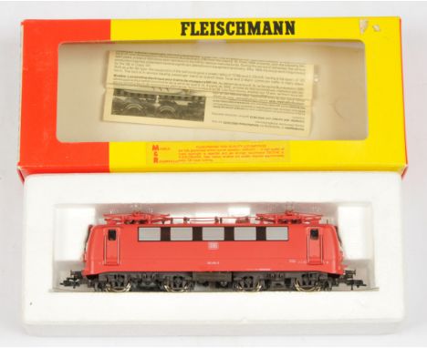 Fleischmann HO 2-rail 4327 DB RED 141414-3 Twin Pantograph Bo-Bo Locomotive. Conditions: Near Mint, Box Fair. See photo.