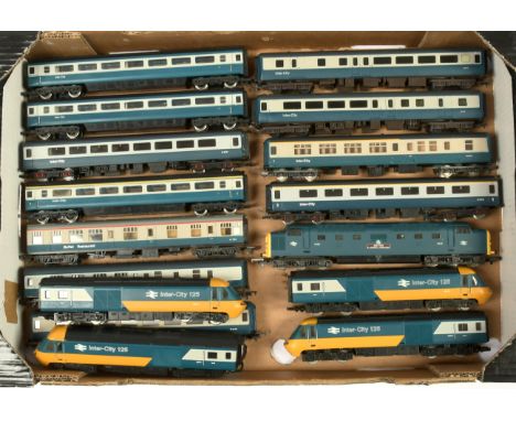 Assortment of 11 Intercity Coaches and Five Locomotives: Hornby, Lima one Mainline and two Airfix coaches in fair condition. 