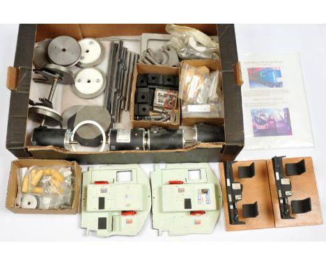 5" Gauge Class 37 Drive train components + manual. To include various precision machined parts, to include wheels, axles, bog