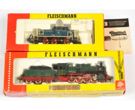 Fleischmann HO 2-rail 4147 0-8-0 KPEV 4537 G9 Locomotive and Tender, green,&nbsp; Conditions: Near Mint, Box Fair to Good.&nb