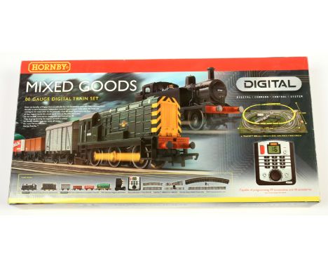 Hornby (China) R1075 "Mixed Goods" digital train set containing 0-6-0 BR green Class 08 Diesel Shunter No.D4093 along with 0-