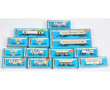 Marklin HO assorted Hoppers and Tankers QTY 14: Conditions: Near Mint to Mint, Boxes Fair