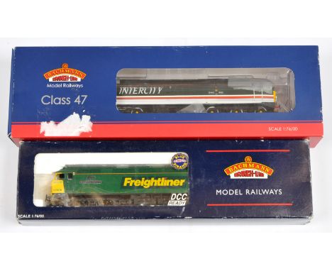 Bachmann OO Pair of Class 47 &amp; 57 Diesel Loco's. Comprising 32-750 Freightliner 57008 "Freightliner Explorer" Green / Yel
