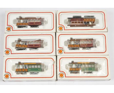Bachmann HO Gauge group of Trolley/Cable Cars comprising of 4x Ref 60530 Trolley/Cable Cars finished in red livery No. 11 and