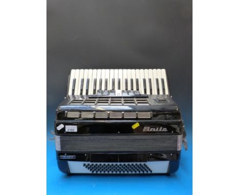 A Bailo 'Celeste' 80 bass three voice piano accordion, in black finish, two couplers to bass side with case