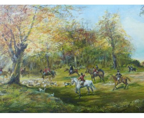 D. Aldridge Oil on board of a hunting scene (50 x 65 cm) 