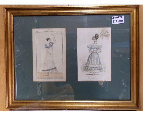 A 19thC Parisian fashion engravings, an icon, a pencil sketch of Notre Dame signed Tellier, a sketch of a nude