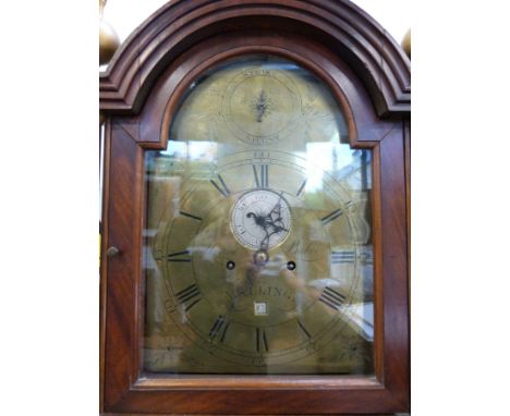 A mahogany-cased eight-day longcase clock by Henry Baker of Malling in Kent, 1760-1785, with solid brass dial and silent stri