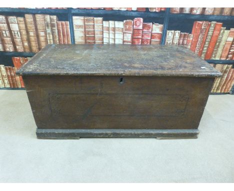A vintage stained pine chest 
