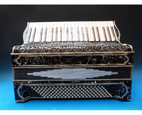 A rare 140 bass Italian piano accordion The Dallape 'Special Model' in black oynx finish, embellished with 'gold glitter' ban