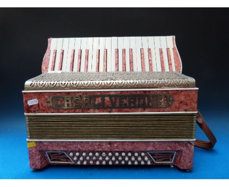 A Casali Verona 36 bass piano accordion in 'onyx salmon pink' finish