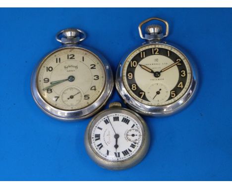 Three pocket watches including Army services, Ingersoll etc 