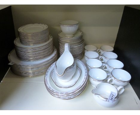 A quantity of Wedgwood Colchester pattern dinnerware comprising 12 dinner plates, 12 sideplates, 12 teaplates, 12 bowls, eigh