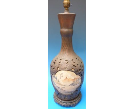 A Chinese ceramic lamp