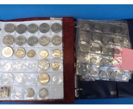 An amateur collection of UK coinage, Victorian onwards, includes modern crowns, USA Dollars etc; together with a vintage silv