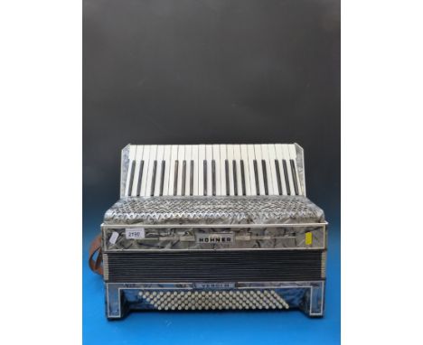 A Hohner Verdi III c1950s 120 bass piano accordion, in grey pearloid finish (with case)