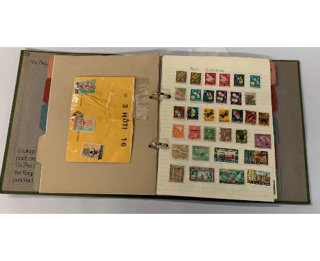 3 FOLDERS CONTAINING STAMPS, FIRST DAY ISSUES ETC