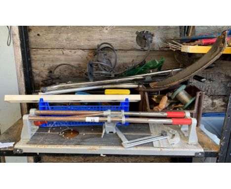 VARIOUS TOOLS, PAPER CUTTER &amp; WALKING STICKS