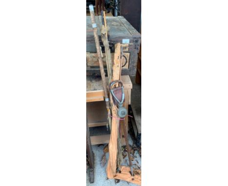 SELECTION OF FISHING RODS &amp; SHOOTING STICK