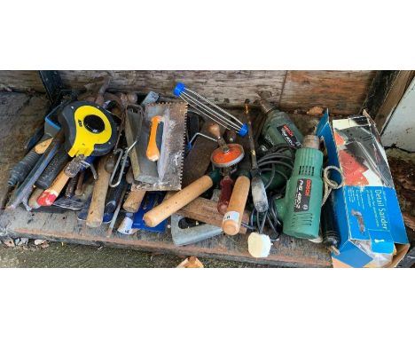 QUANTITY OF HAND TOOLS, ELECTRIC DRILLS, SANDER ETC